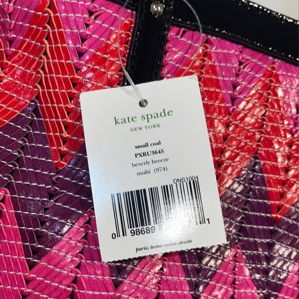 Kate Spade Beverly Breeze Woven Small Coal Tote Bag NWT 💜HOST PICK💜 - Picture 6 of 15